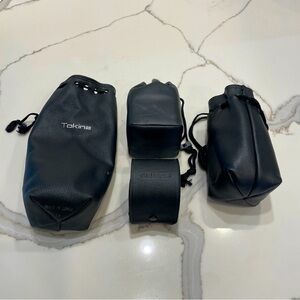 Lot of 4 Black Lens Soft Bag Pouch And Case With Drawstring